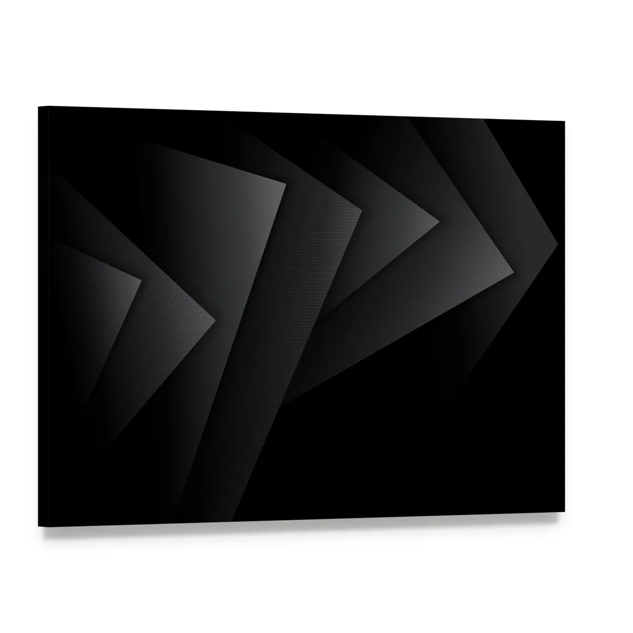 Dark Textured Geometric Layers Canvas Wall Art, single panel gallery wrapped canvas, angled product view