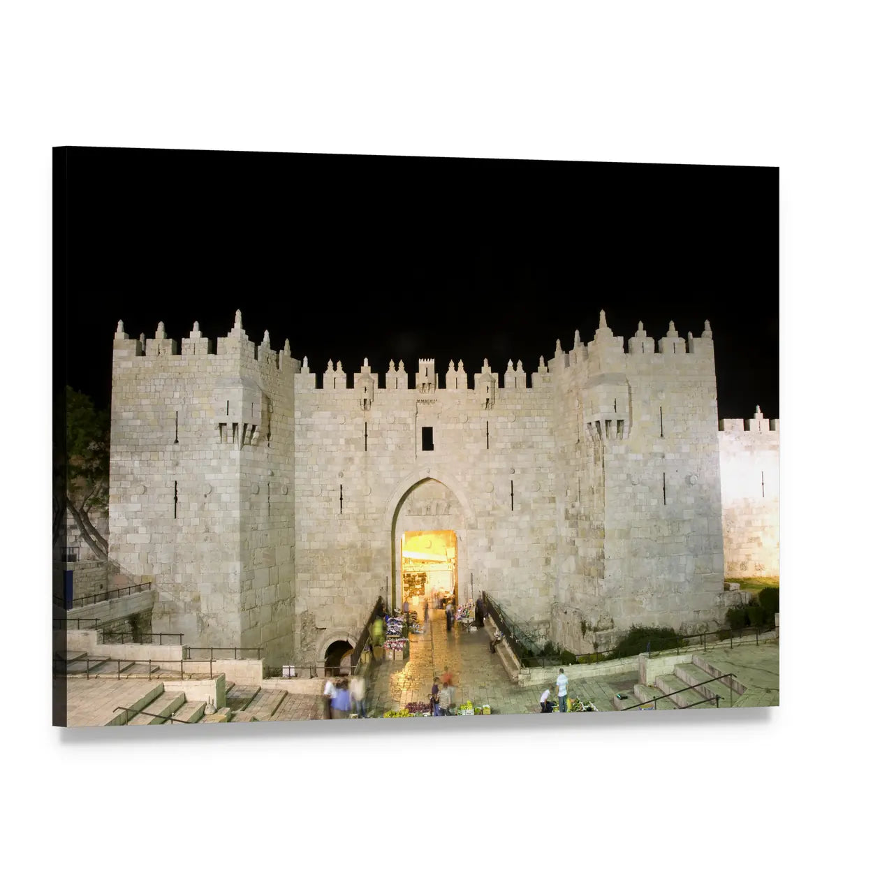 Damascus Gate Entrance Canvas Wall Art, single panel gallery wrapped canvas, angled product view