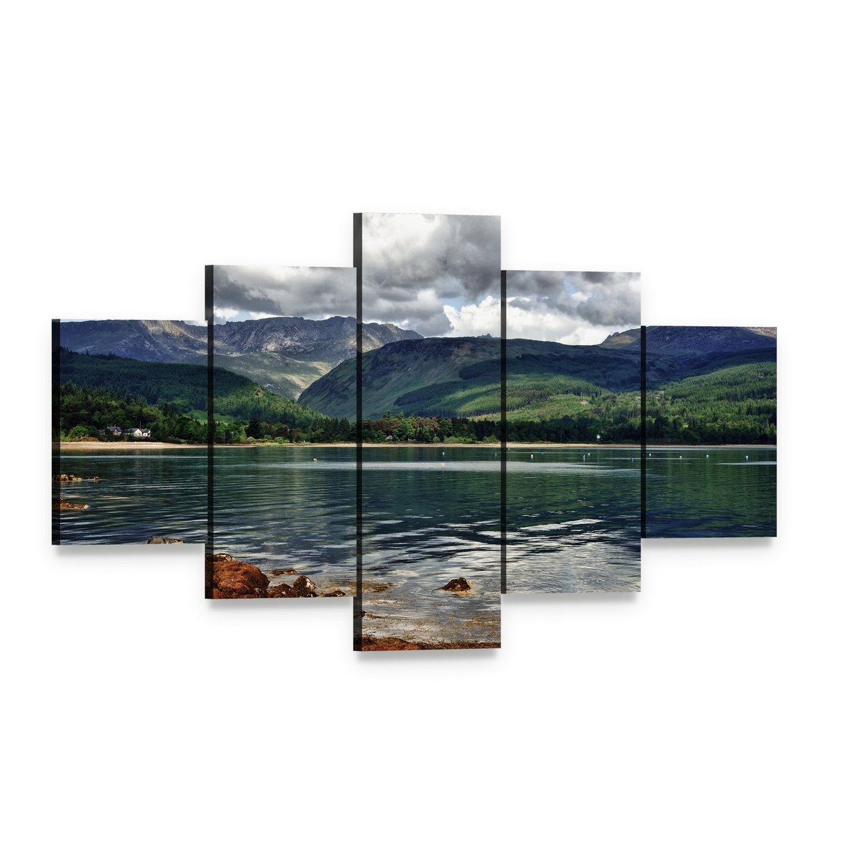 Isle of Arran, Scotland Canvas Wall Art, 5 panel 5 Star layout gallery wrapped canvas set, angled product view