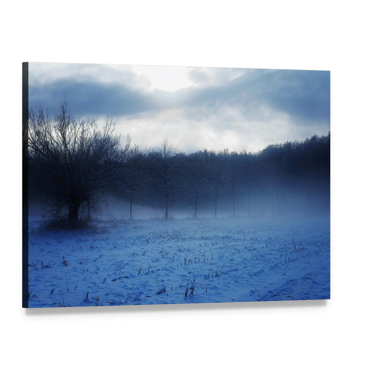 Italian Countryside in Winter Canvas Wall Art, single panel gallery wrapped canvas, angled product view