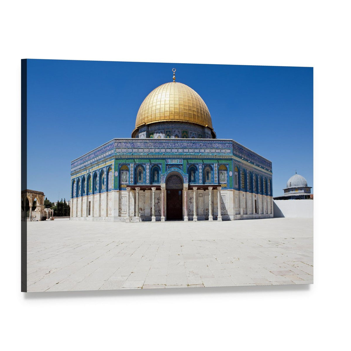 Dome of the Rock Canvas Wall Art, single panel gallery wrapped canvas, angled product view
