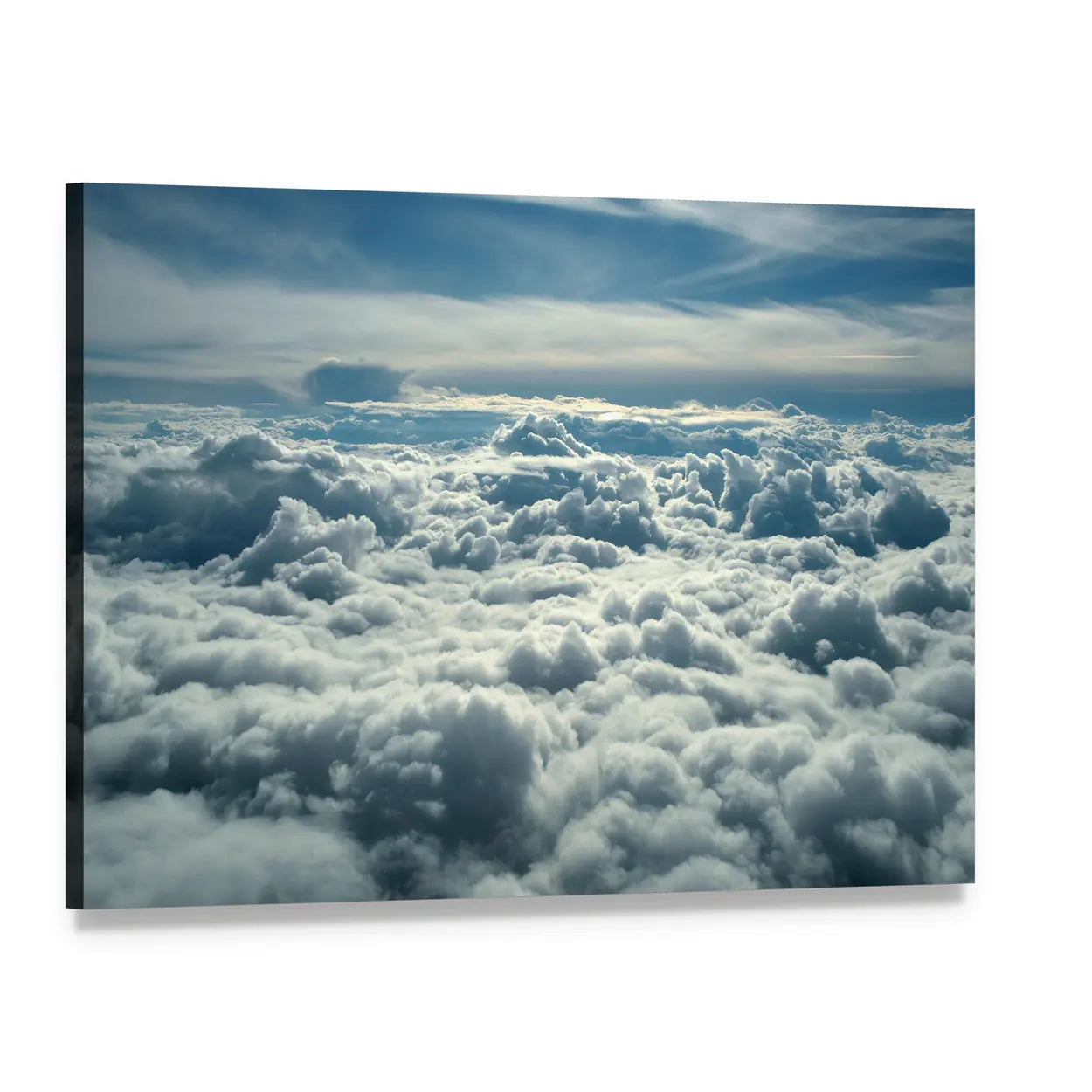 Aerial Morning Cloudscape Canvas Wall Art, single panel gallery wrapped canvas, angled product view