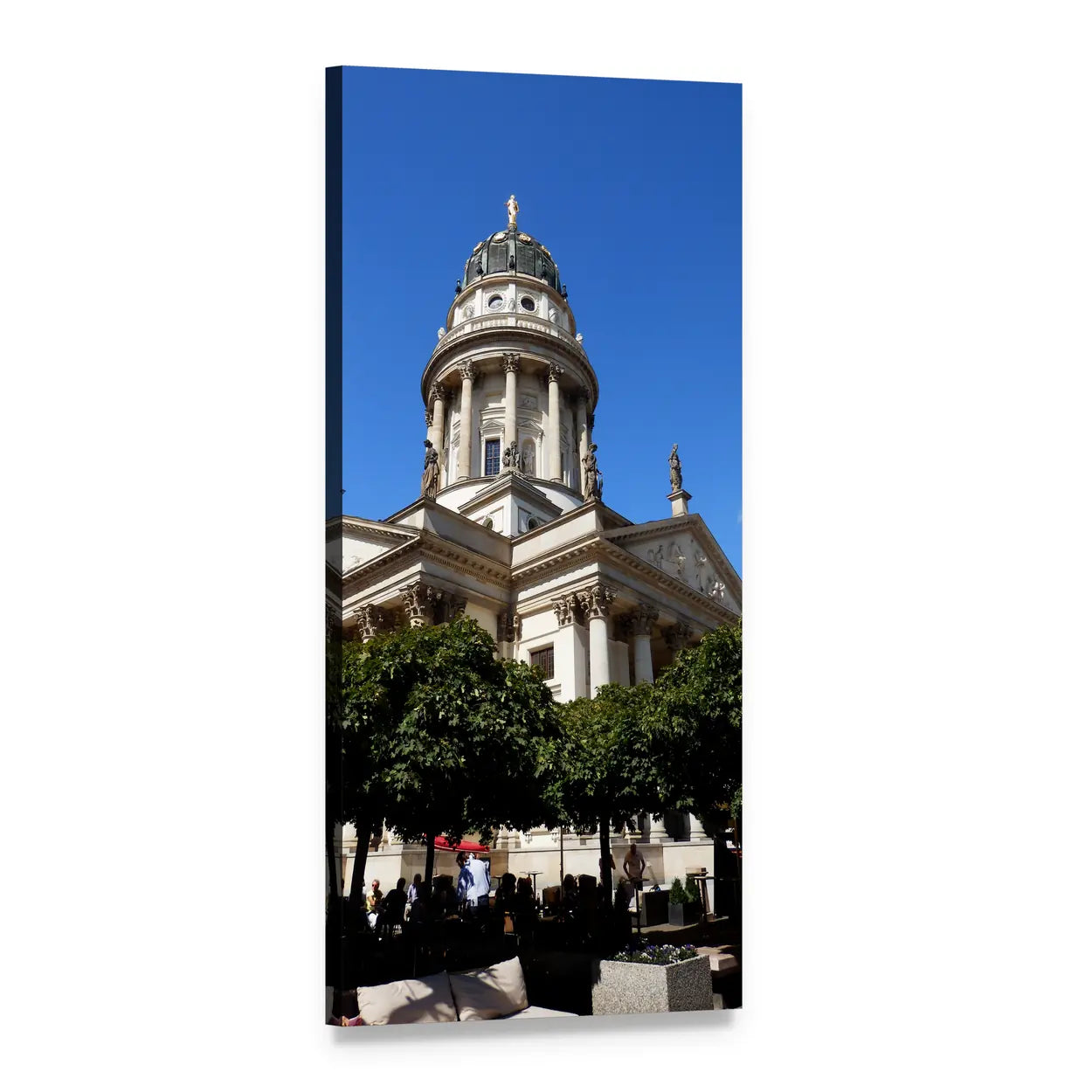 Green Dome of Deutscher Dom Vertical Canvas Wall Art, 1 panel 1 Vertical layout gallery wrapped canvas set, angled product view