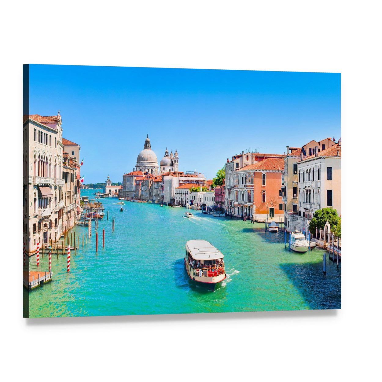 Canal Grande in Sunny Venice Canvas Wall Art, single panel gallery wrapped canvas, angled product view