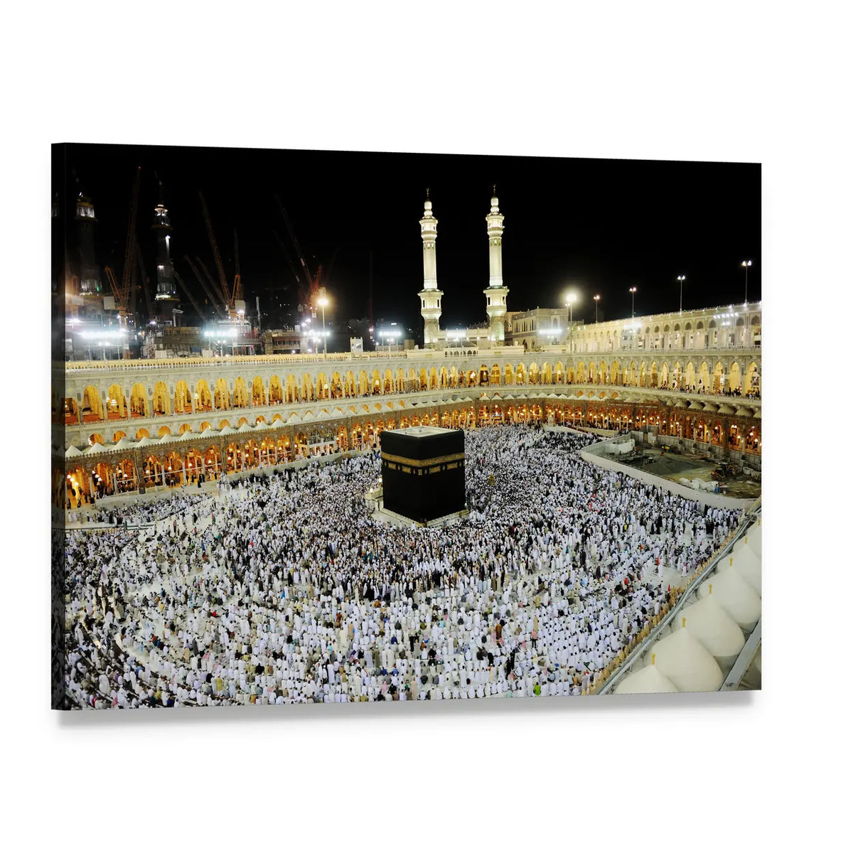 Kaaba at Masjid Al-haram, Makkah Canvas Wall Art, single panel gallery wrapped canvas, angled product view