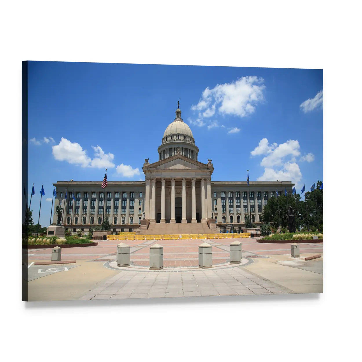 Neoclassical State Capitol Building Canvas Wall Art, single panel gallery wrapped canvas, angled product view