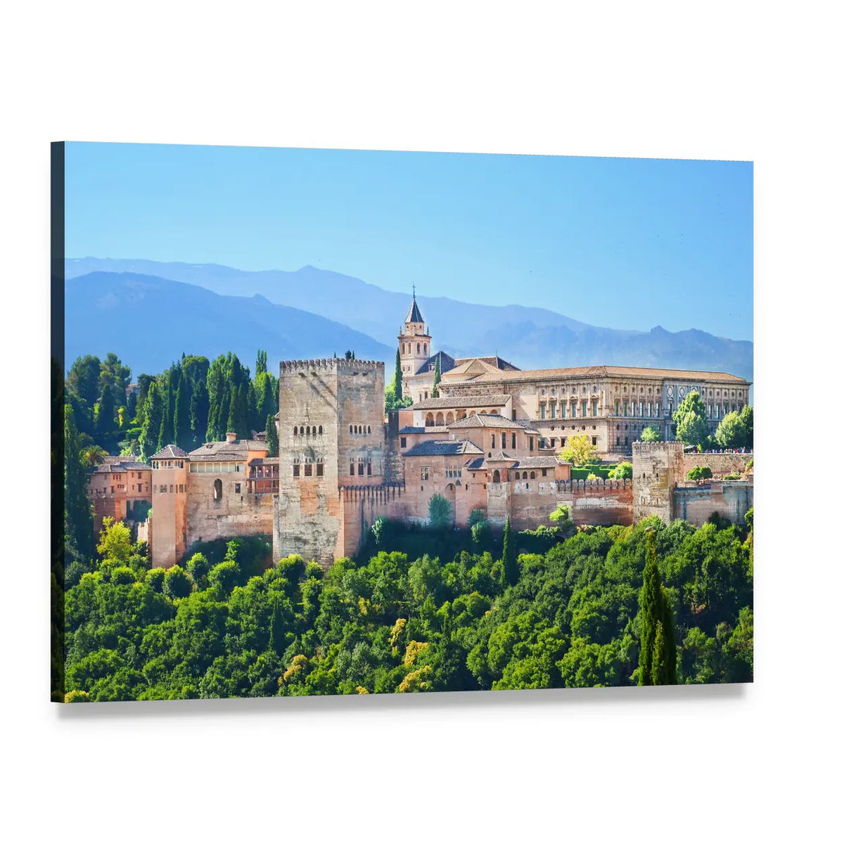 Alhambra Palace Complex In Spain Canvas Wall Art, single panel gallery wrapped canvas, angled product view