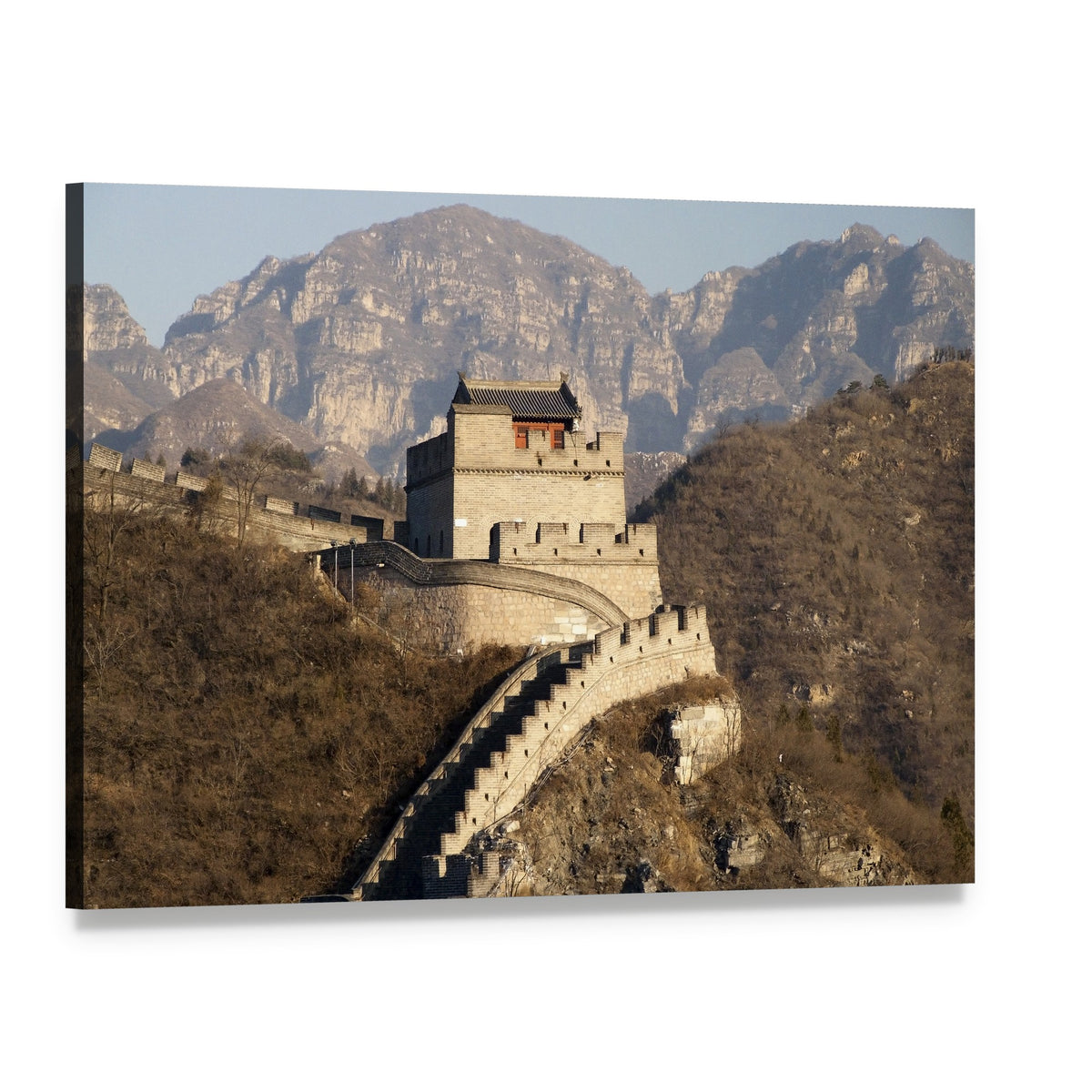 Great Wall of Badaling Canvas Wall Art, single panel gallery wrapped canvas, angled product view