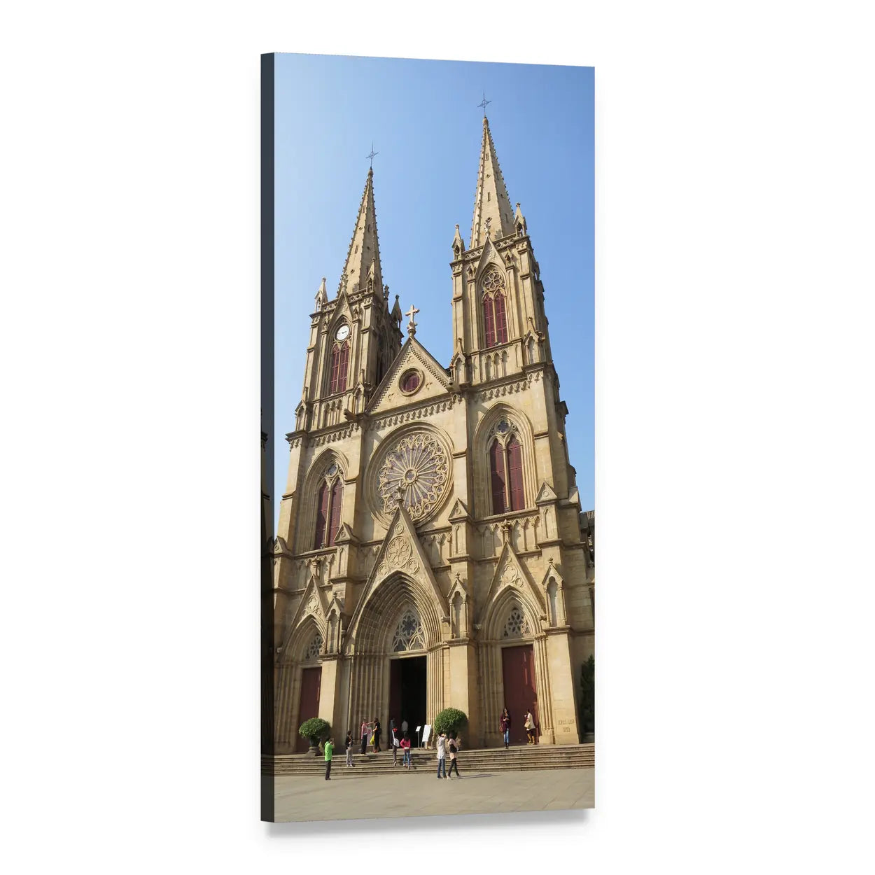 Sacred Heart Cathedral Guangzhou Vertical Canvas Wall Art, 1 panel 1 Vertical layout gallery wrapped canvas set, angled product view
