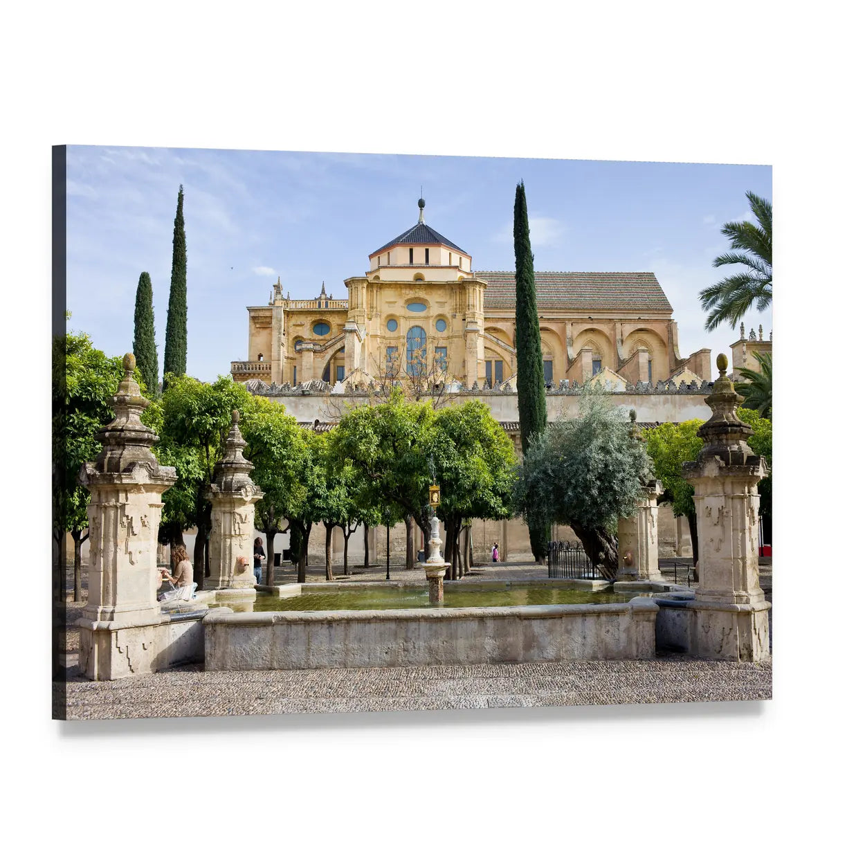 Cathedral-mosque in Cordoba Canvas Wall Art, single panel gallery wrapped canvas, angled product view
