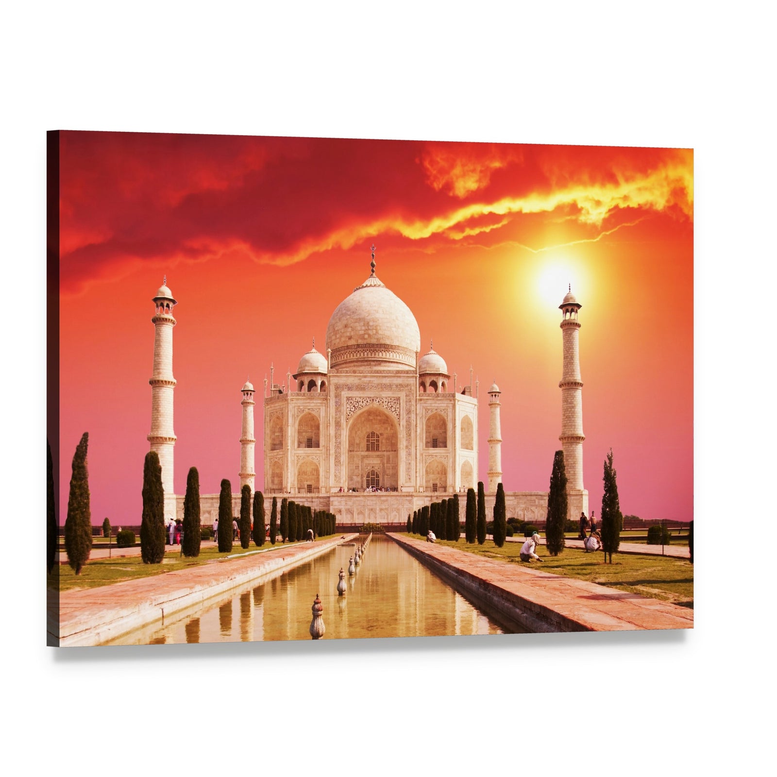 Taj Mahal Palace Canvas Wall Art, single panel gallery wrapped canvas, angled product view