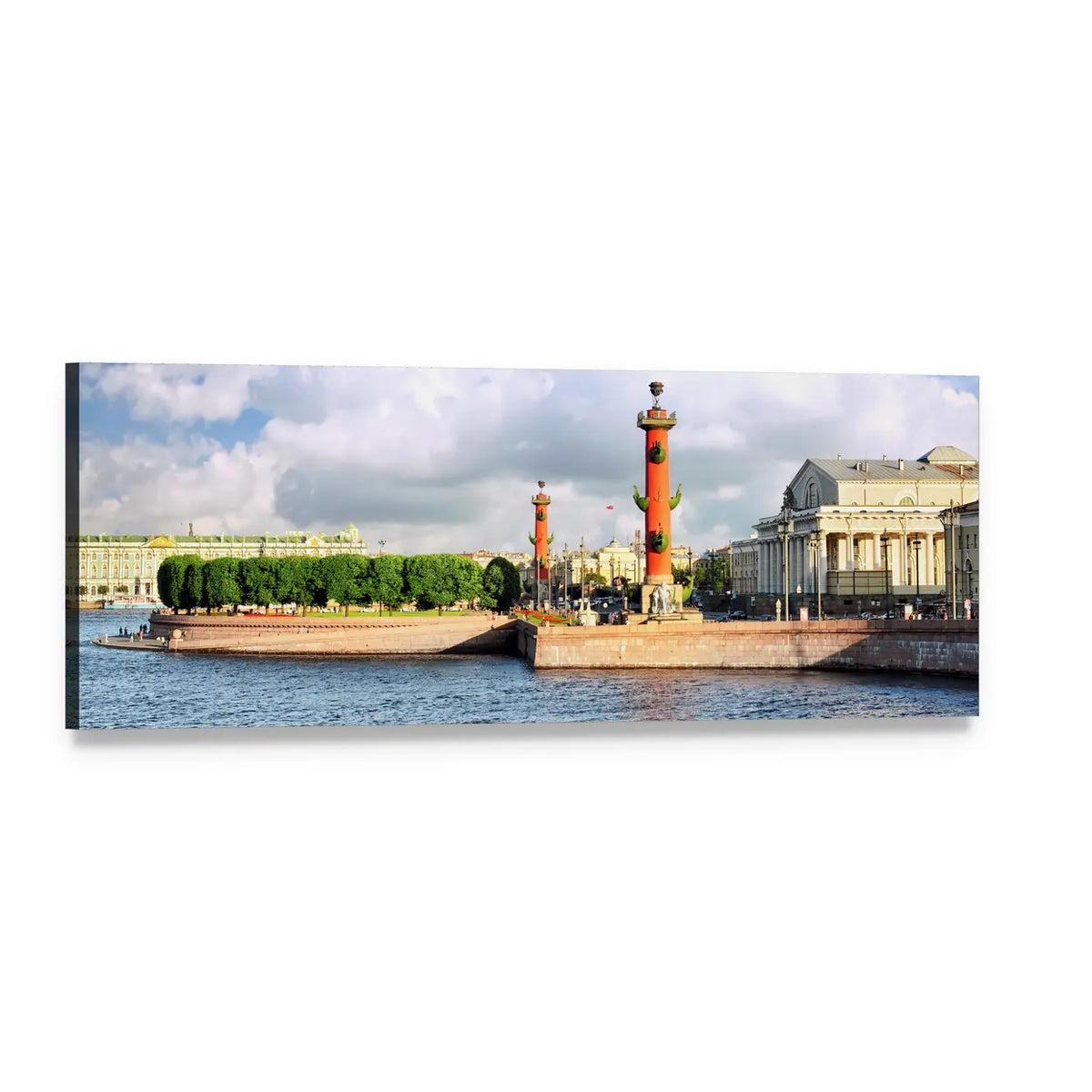 Saint Petersburg Neva River View Panoramic Canvas Wall Art, single panel gallery wrapped canvas, angled product view