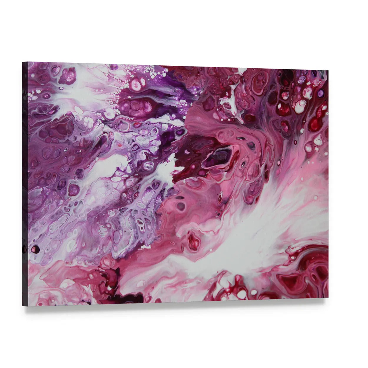 Clashing Tempest Abstract Canvas Wall Art, single panel gallery wrapped canvas, angled product view