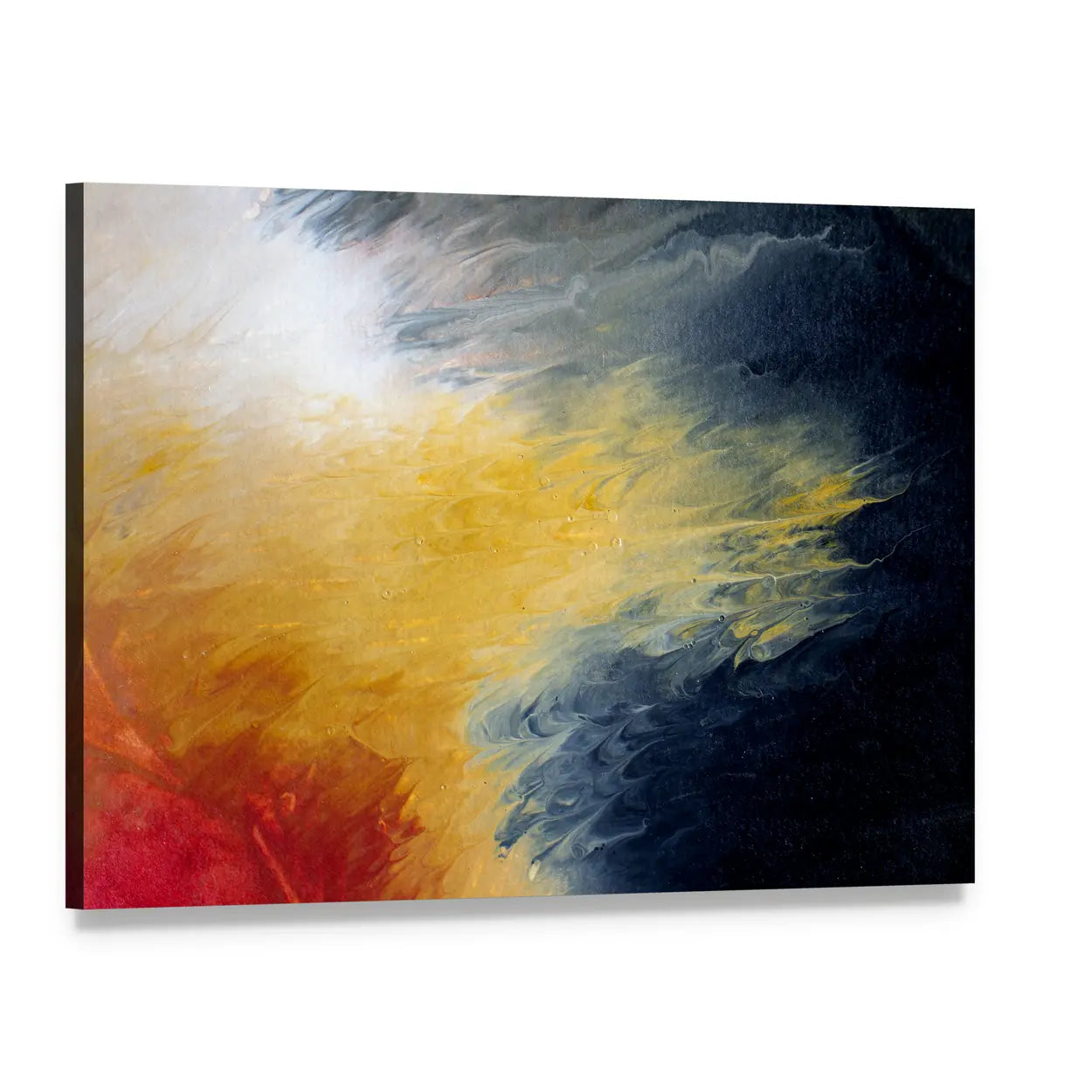 Solar Flare Nebula Abstract Canvas Wall Art, single panel gallery wrapped canvas, angled product view