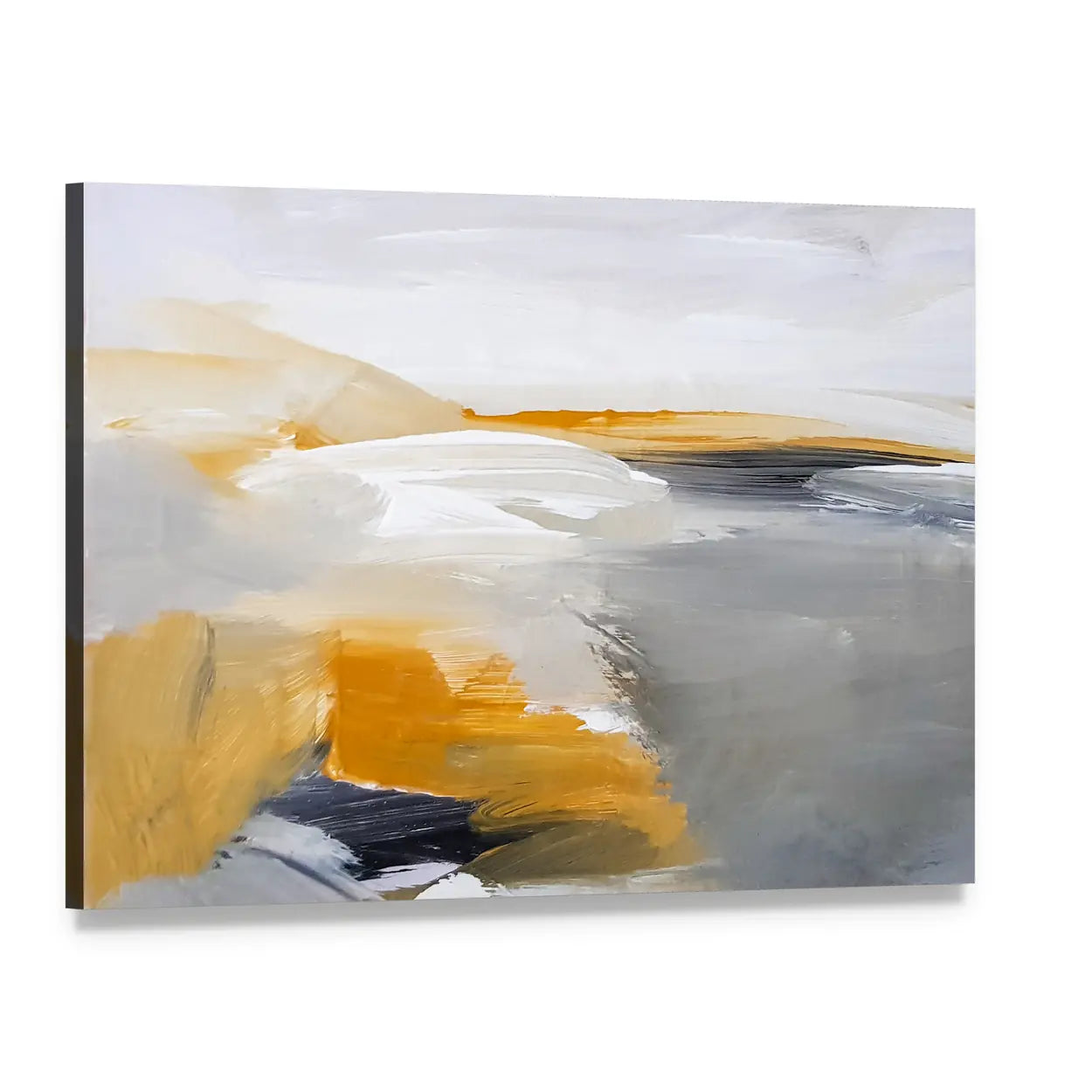 Flowing River Artwork Canvas Wall Art, single panel gallery wrapped canvas, angled product view