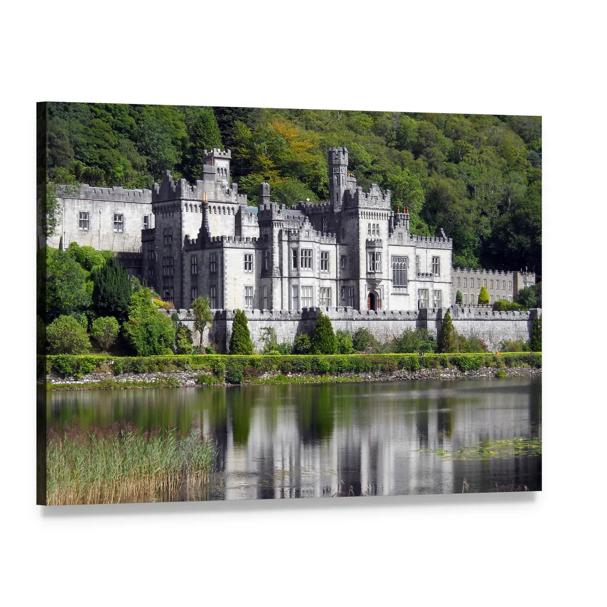 Kylemore Abbey, Ireland Canvas Wall Art, single panel gallery wrapped canvas, angled product view