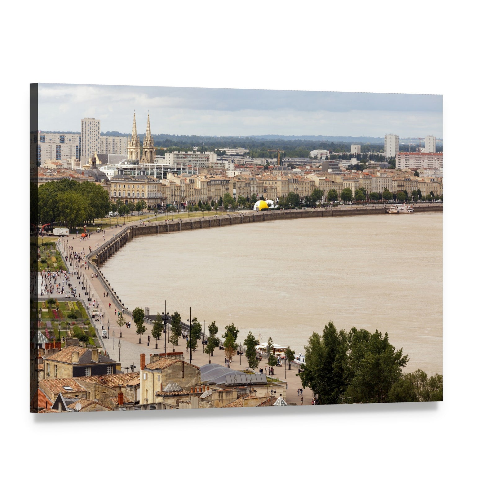 Bordeaux Dockside on the Garonne Canvas Wall Art, single panel gallery wrapped canvas, angled product view
