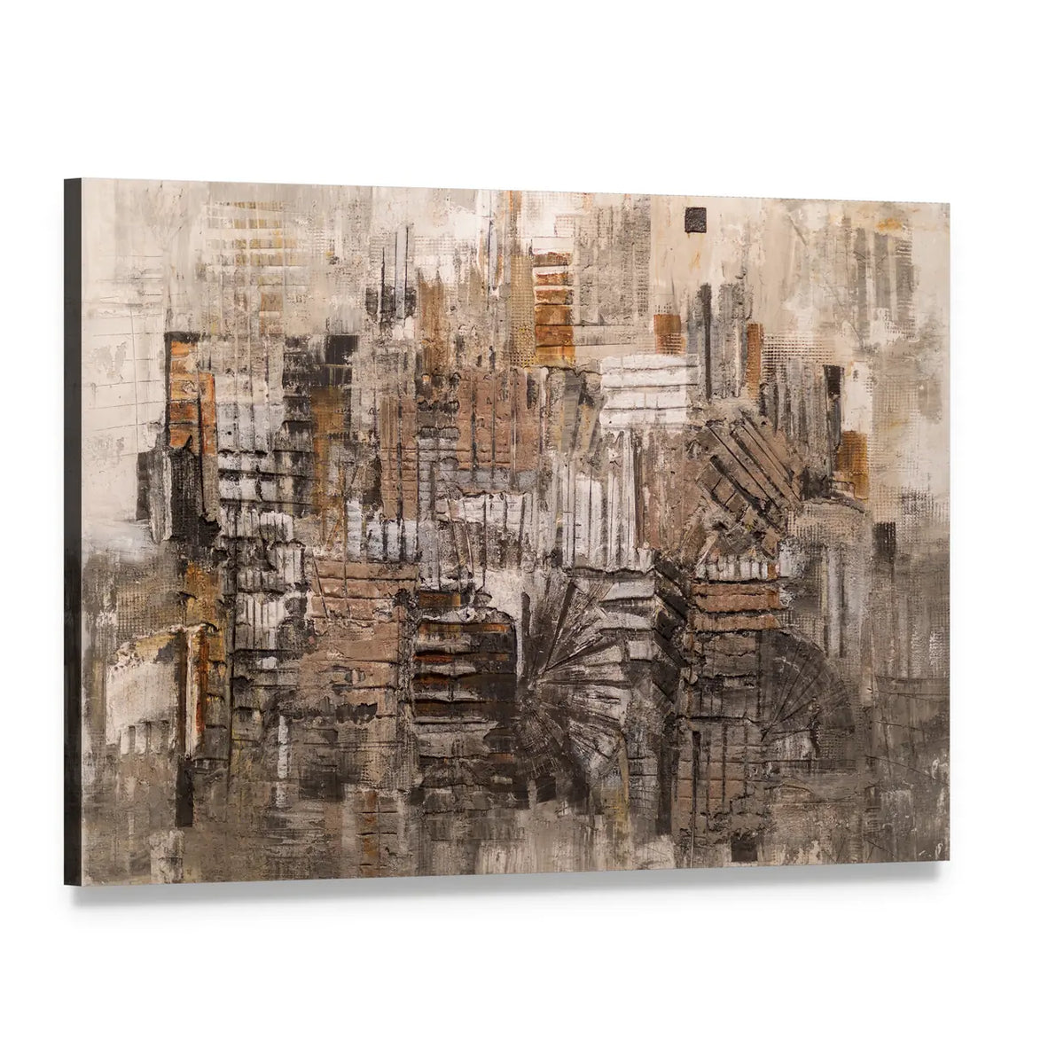 Old House Bricks Pattern Canvas Wall Art, single panel gallery wrapped canvas, angled product view