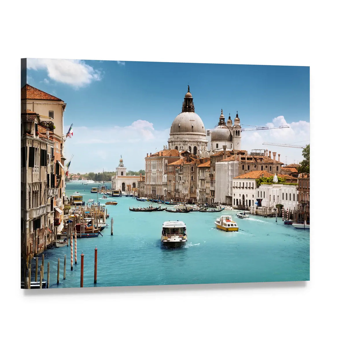 Grand Canal with Santa Maria Della Salute, Venice Canvas Wall Art, single panel gallery wrapped canvas, angled product view