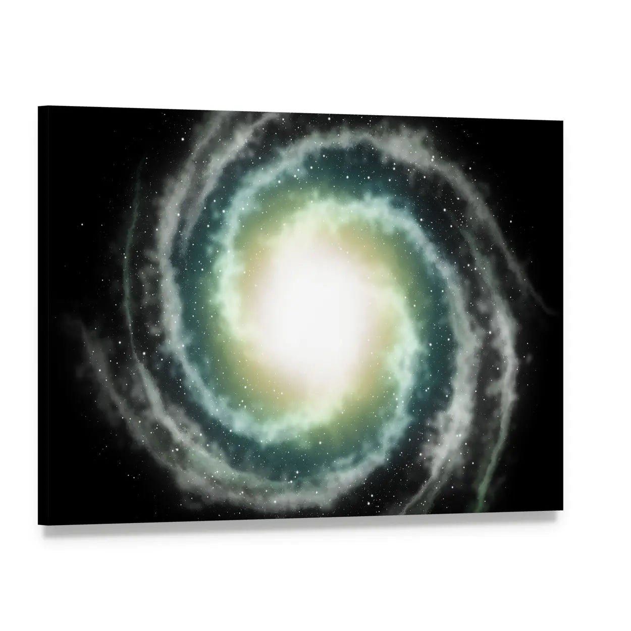Spiral Galaxy Nebula Canvas Wall Art, single panel gallery wrapped canvas, angled product view