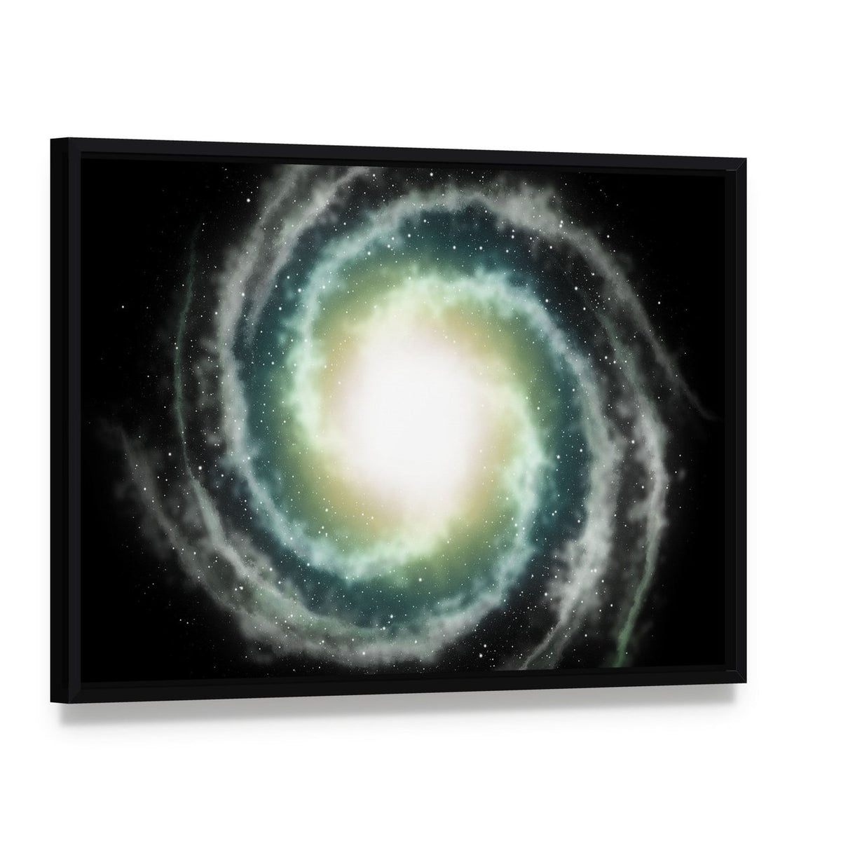 Nebula in Sky Canvas Wall Art, framed canvas in a black floater frame, angled product view