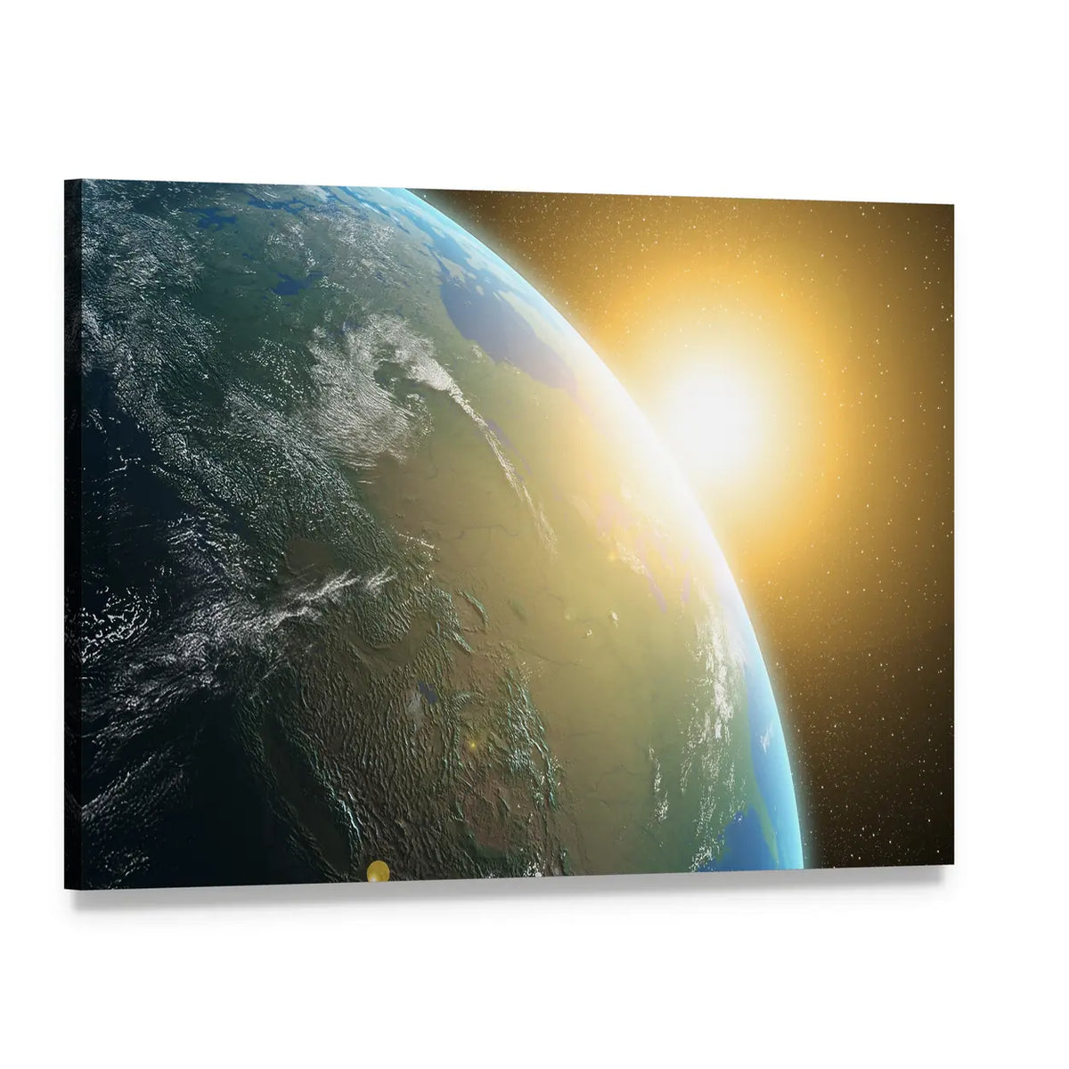 View of Sunrise Over North America Canvas Wall Art, single panel gallery wrapped canvas, angled product view