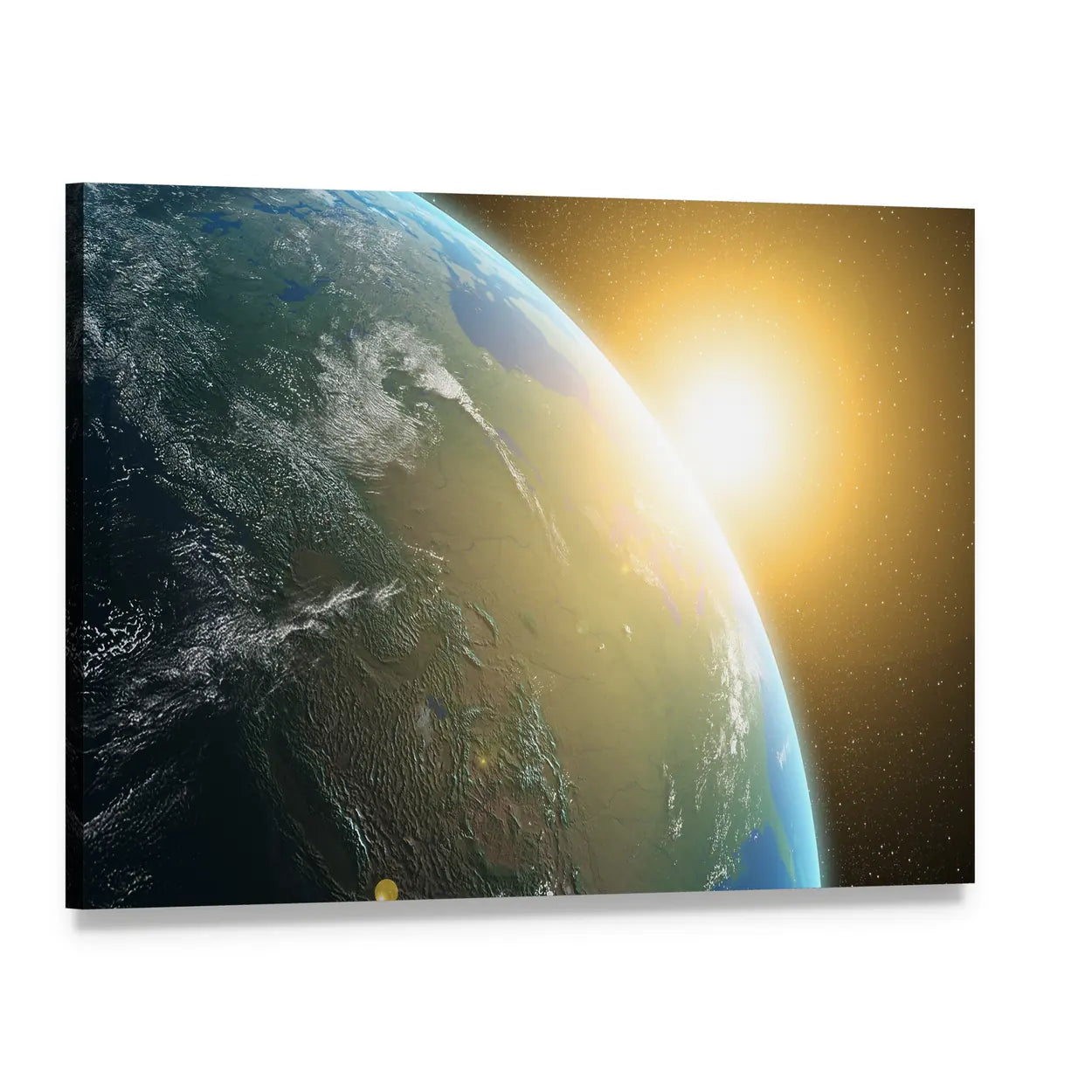 View of Sunrise Over North America Canvas Wall Art, single panel gallery wrapped canvas, angled product view