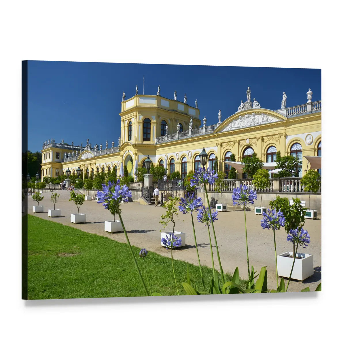 Orangerie and Gardens in Kassel Canvas Wall Art, single panel gallery wrapped canvas, angled product view