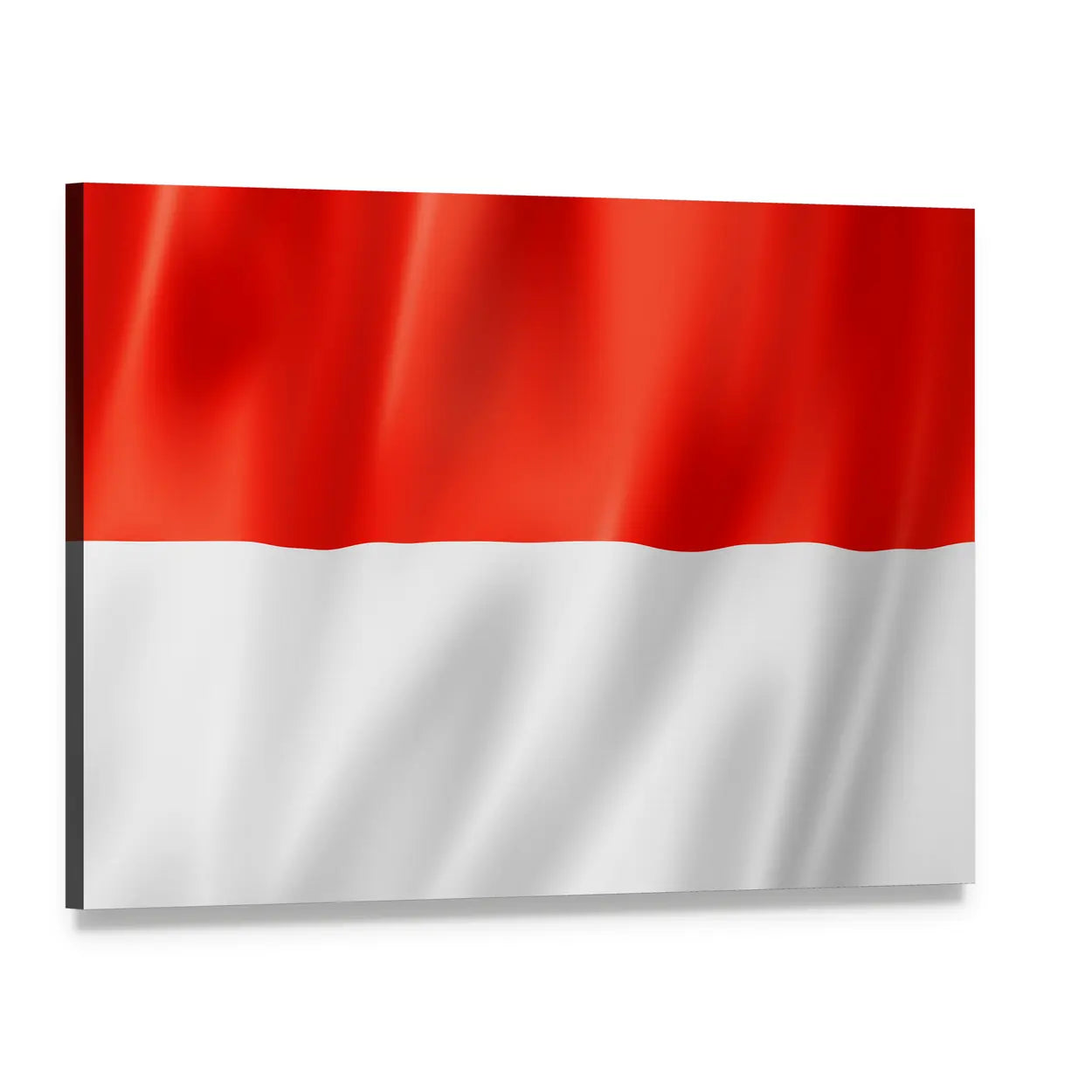 Flag of Indonesia Canvas Wall Art, single panel gallery wrapped canvas, angled product view