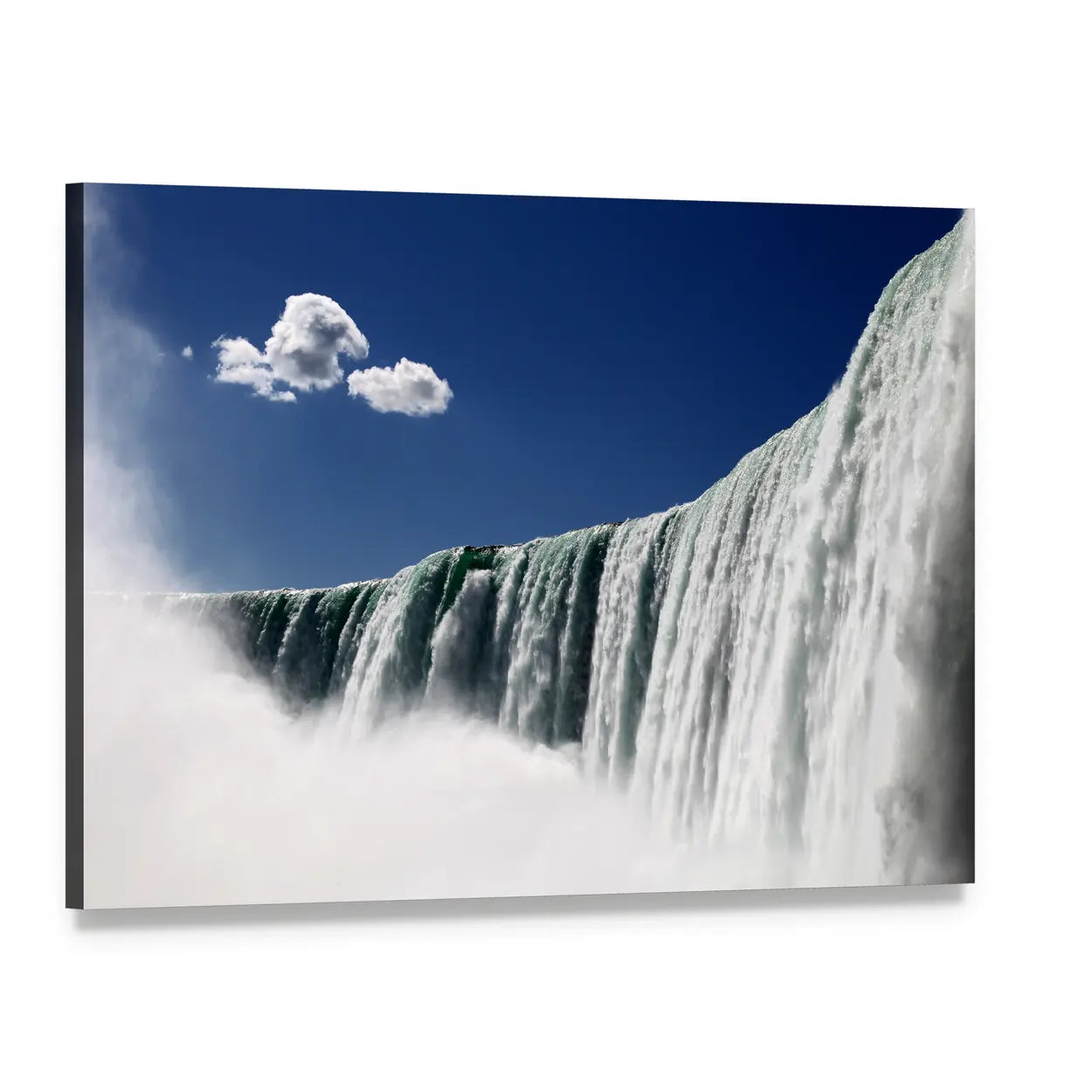 Niagara Falls Waterfall Scene Canvas Wall Art, single panel gallery wrapped canvas, angled product view