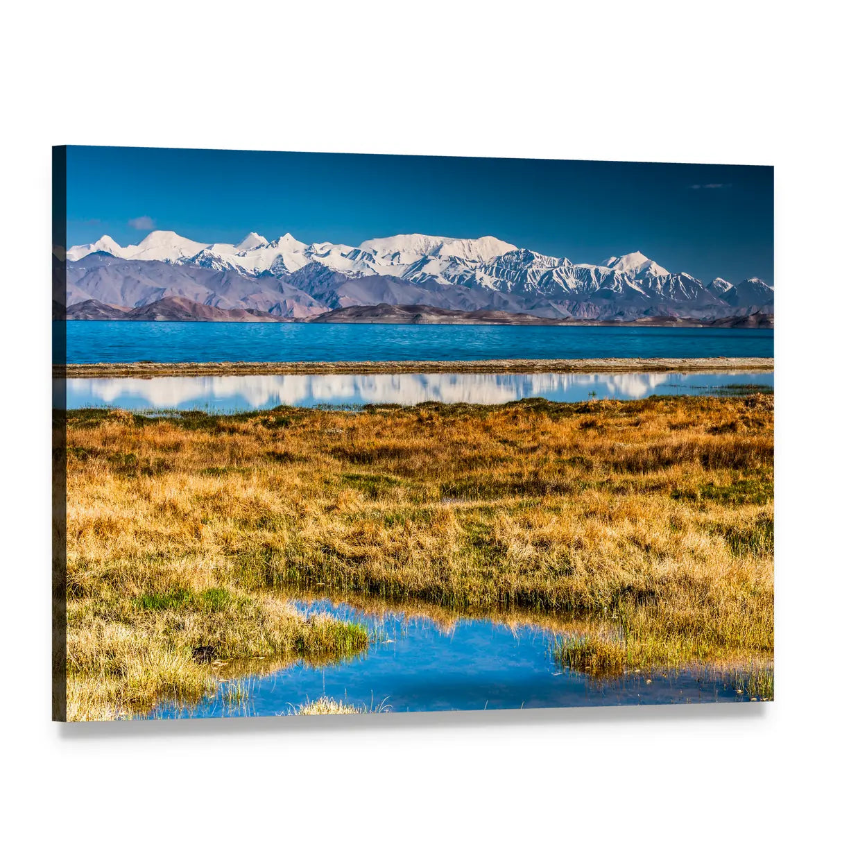 Karakul Lake In Pamir In Tajikistan Canvas Wall Art, single panel gallery wrapped canvas, angled product view