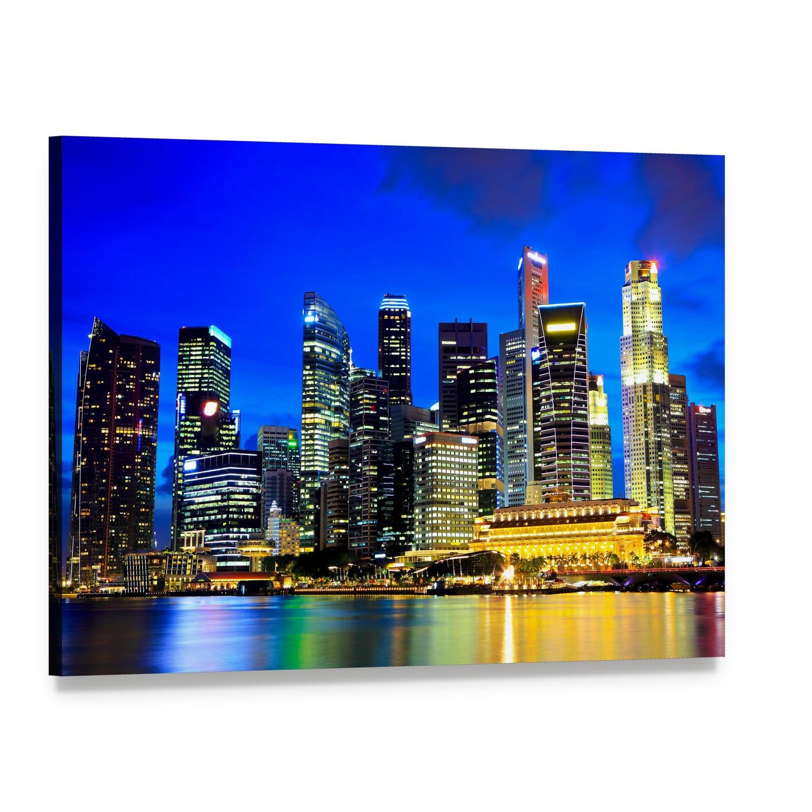 Singapore Skyline Canvas Wall Art, single panel gallery wrapped canvas, angled product view
