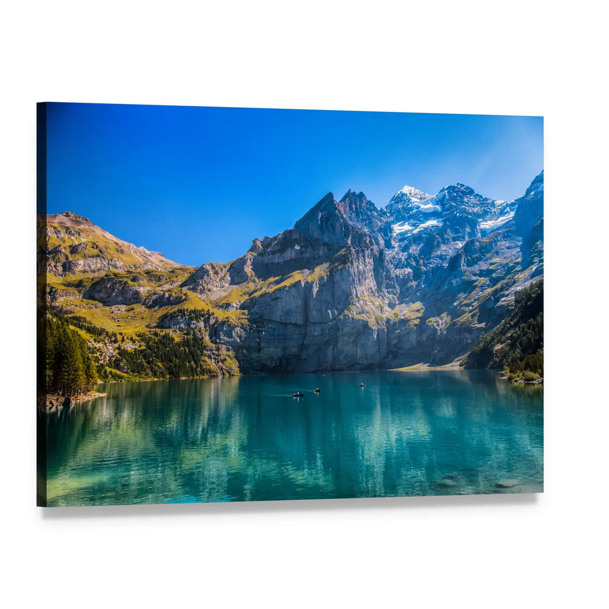 Oeschinen Lake, Switzerland Canvas Wall Art, single panel gallery wrapped canvas, angled product view