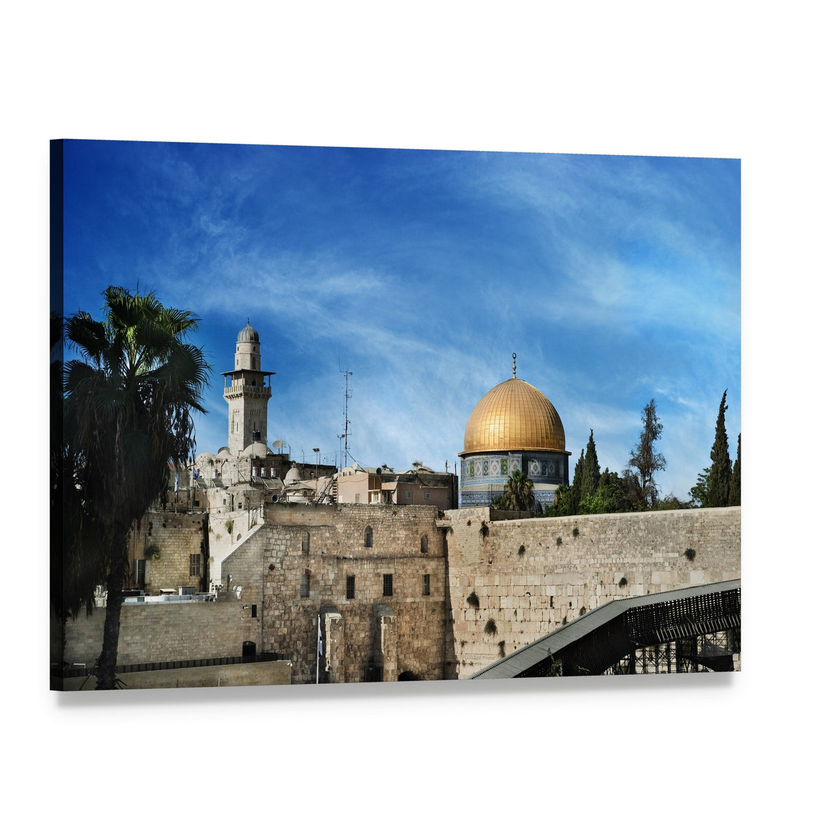 Western in Jerusalem Canvas Wall Art, single panel gallery wrapped canvas, angled product view