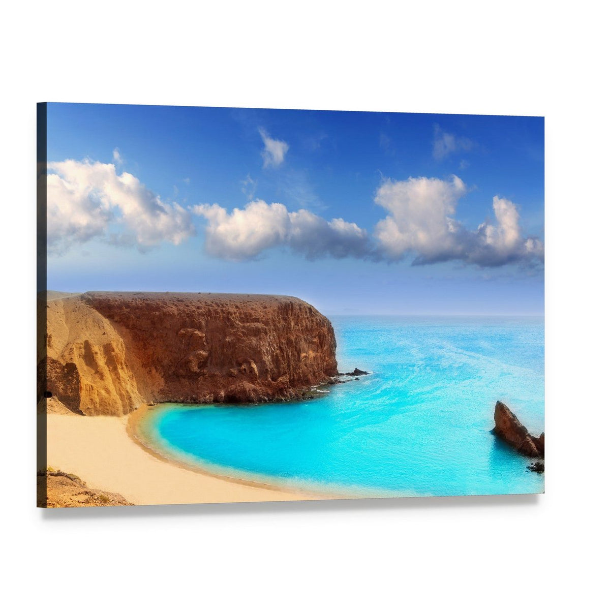 El Papagayo Beach, Lanzarote Canvas Wall Art, single panel gallery wrapped canvas, angled product view