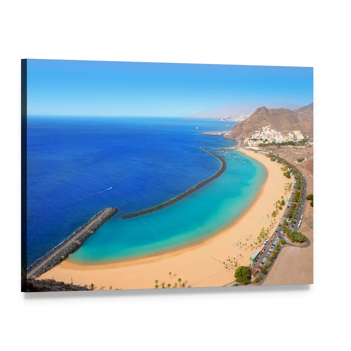 Playa De Las Teresitas Canvas Wall Art, single panel gallery wrapped canvas, angled product view