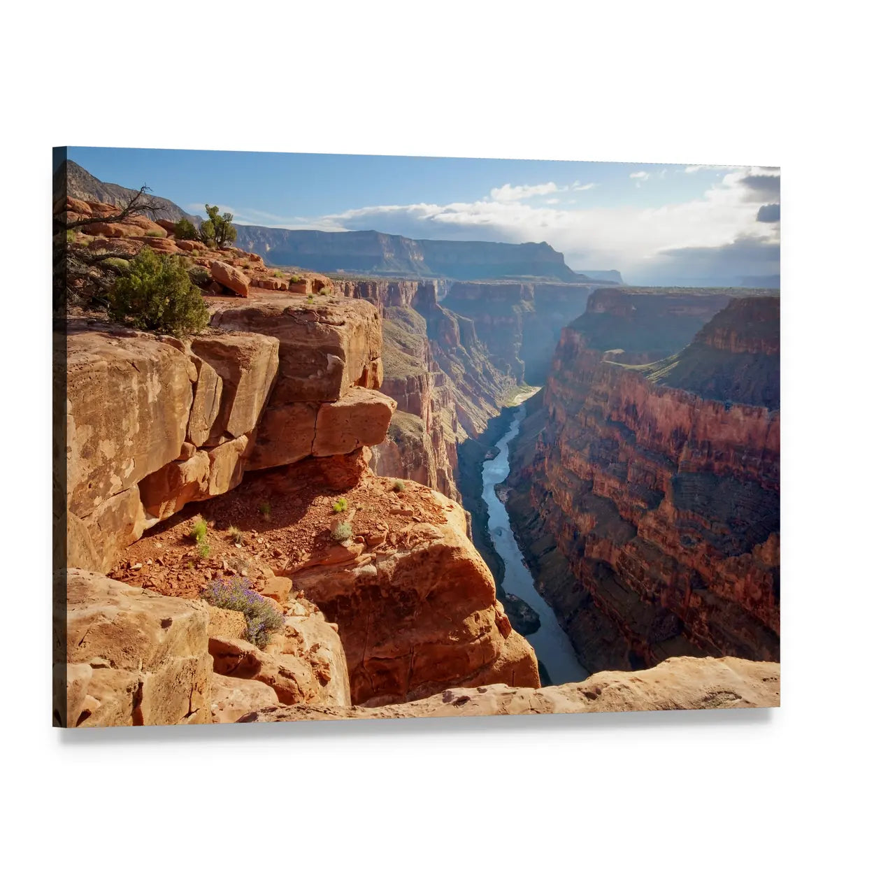 Toroweap Point Grand Canyon View Canvas Wall Art, single panel gallery wrapped canvas, angled product view