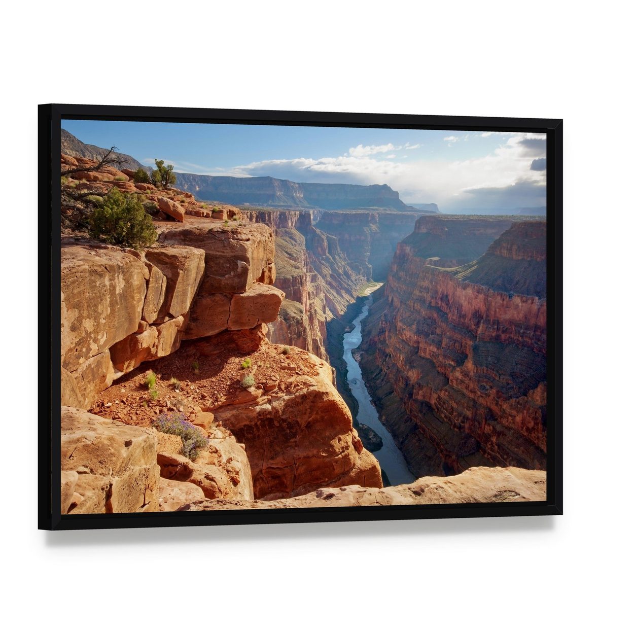 Toroweap Point Grand Canyon National Park Canvas Wall Art, framed canvas in a black floater frame, angled product view