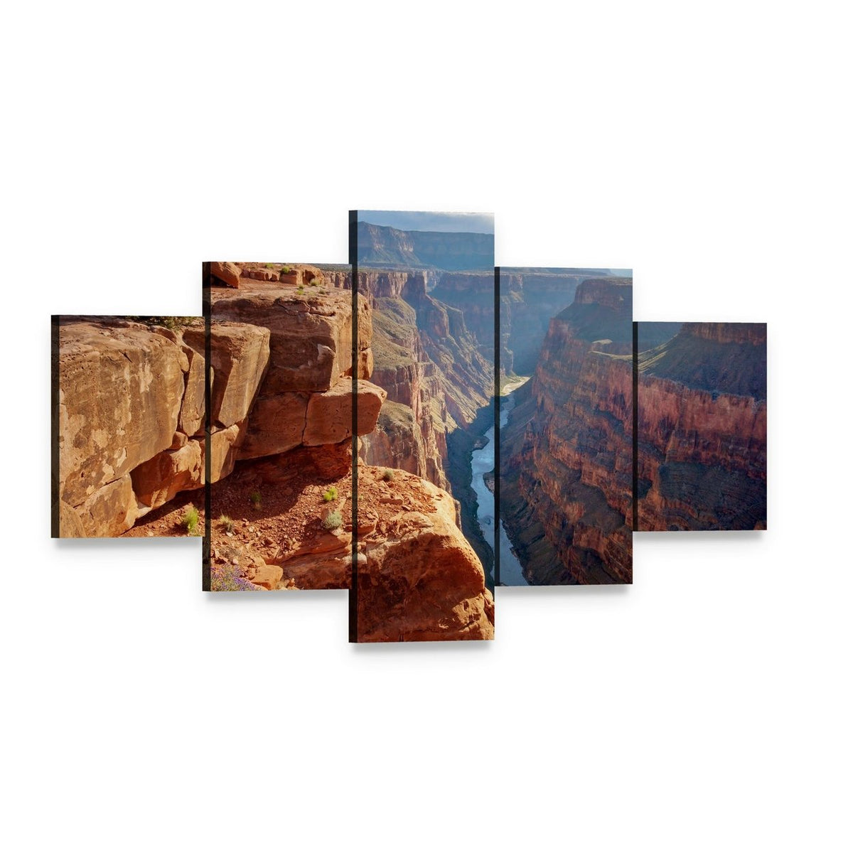 Toroweap Point Grand Canyon National Park Canvas Wall Art, 5 panel 5 Star layout gallery wrapped canvas set, angled product view