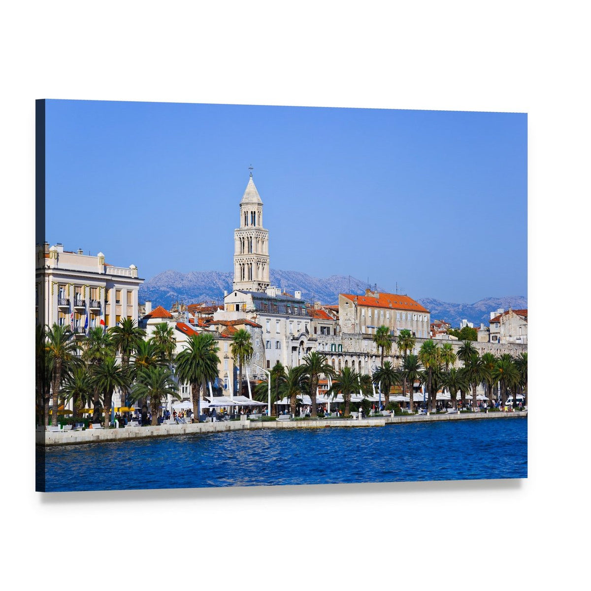 Diocletian Palace in Split Canvas Wall Art, single panel gallery wrapped canvas, angled product view