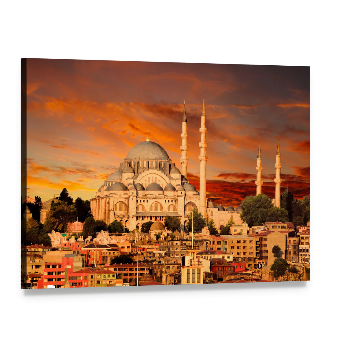 Hagia Sophia at Dusk Canvas Wall Art, single panel gallery wrapped canvas, angled product view
