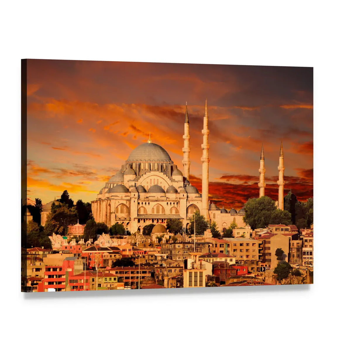 Hagia Sophia at Dusk Canvas Wall Art, single panel gallery wrapped canvas, angled product view