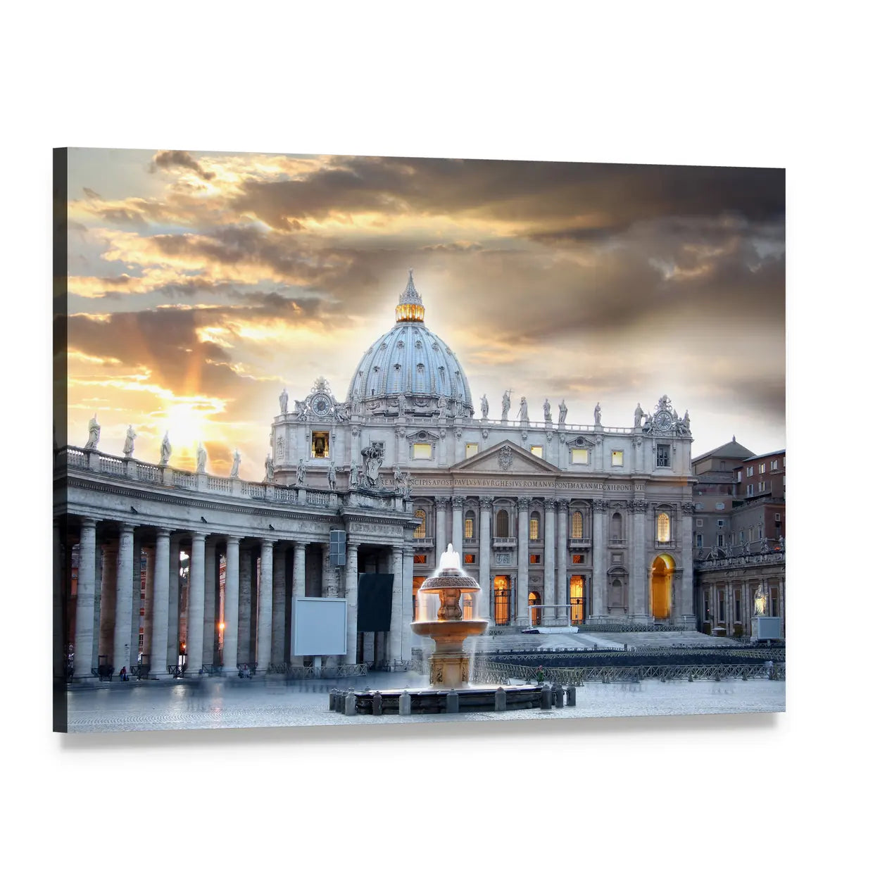 Basilica Di San Pietro Italy Canvas Wall Art, single panel gallery wrapped canvas, angled product view