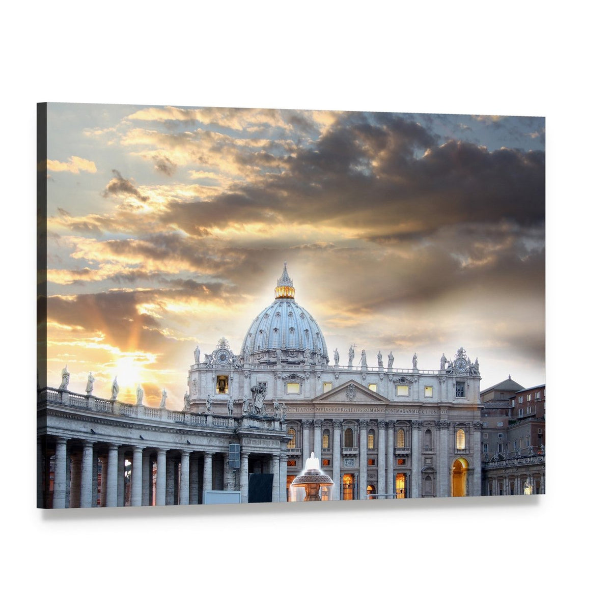 Basilica Di San Pietro Italy Canvas Wall Art, single panel gallery wrapped canvas, angled product view