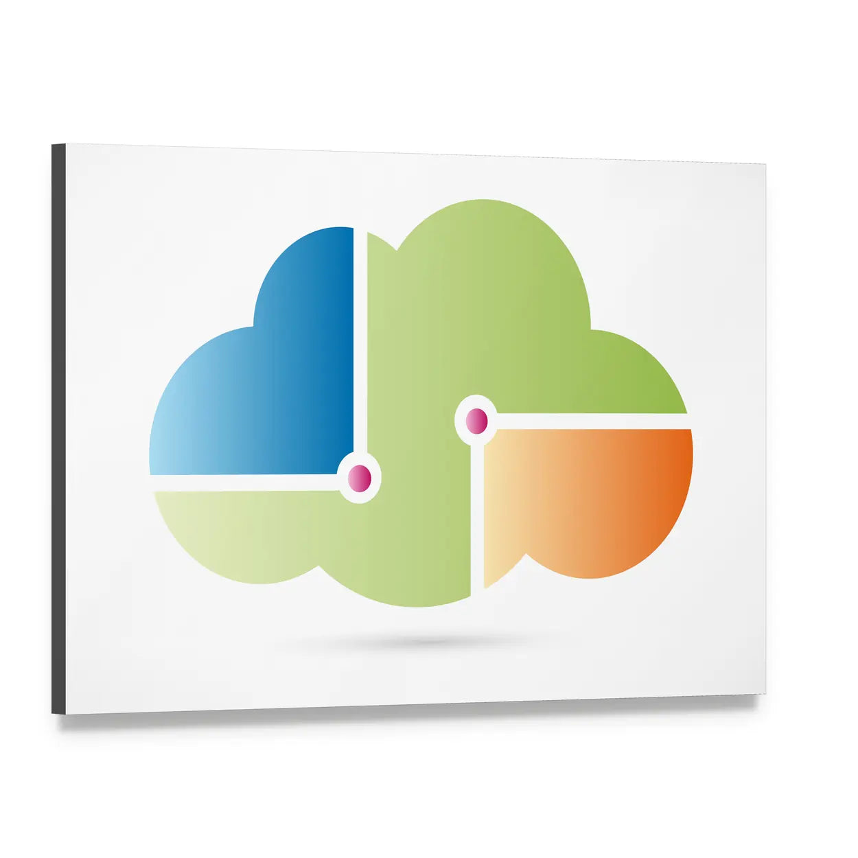 Cloud Computing Icon Canvas Wall Art, single panel gallery wrapped canvas, angled product view