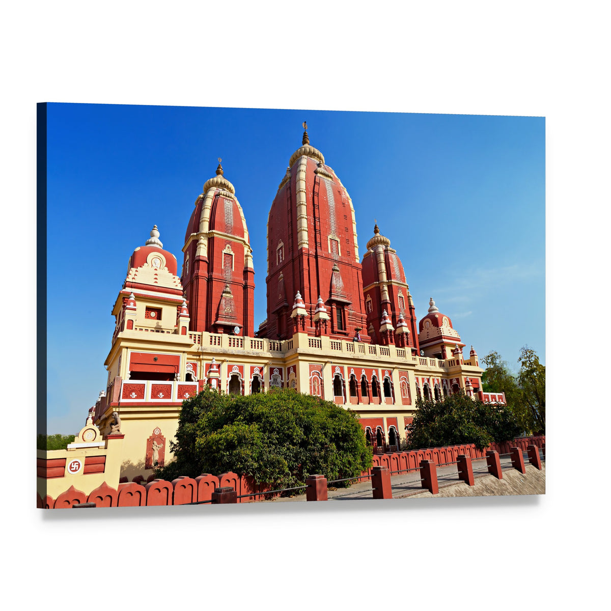 Laxmi Narayan Temple in Delhi Canvas Wall Art, single panel gallery wrapped canvas, angled product view