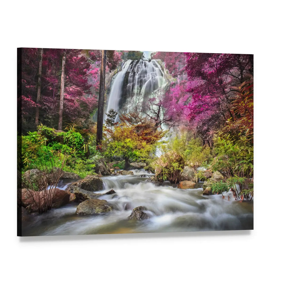 Klonglan Waterfall, Thailand Canvas Wall Art, single panel gallery wrapped canvas, angled product view
