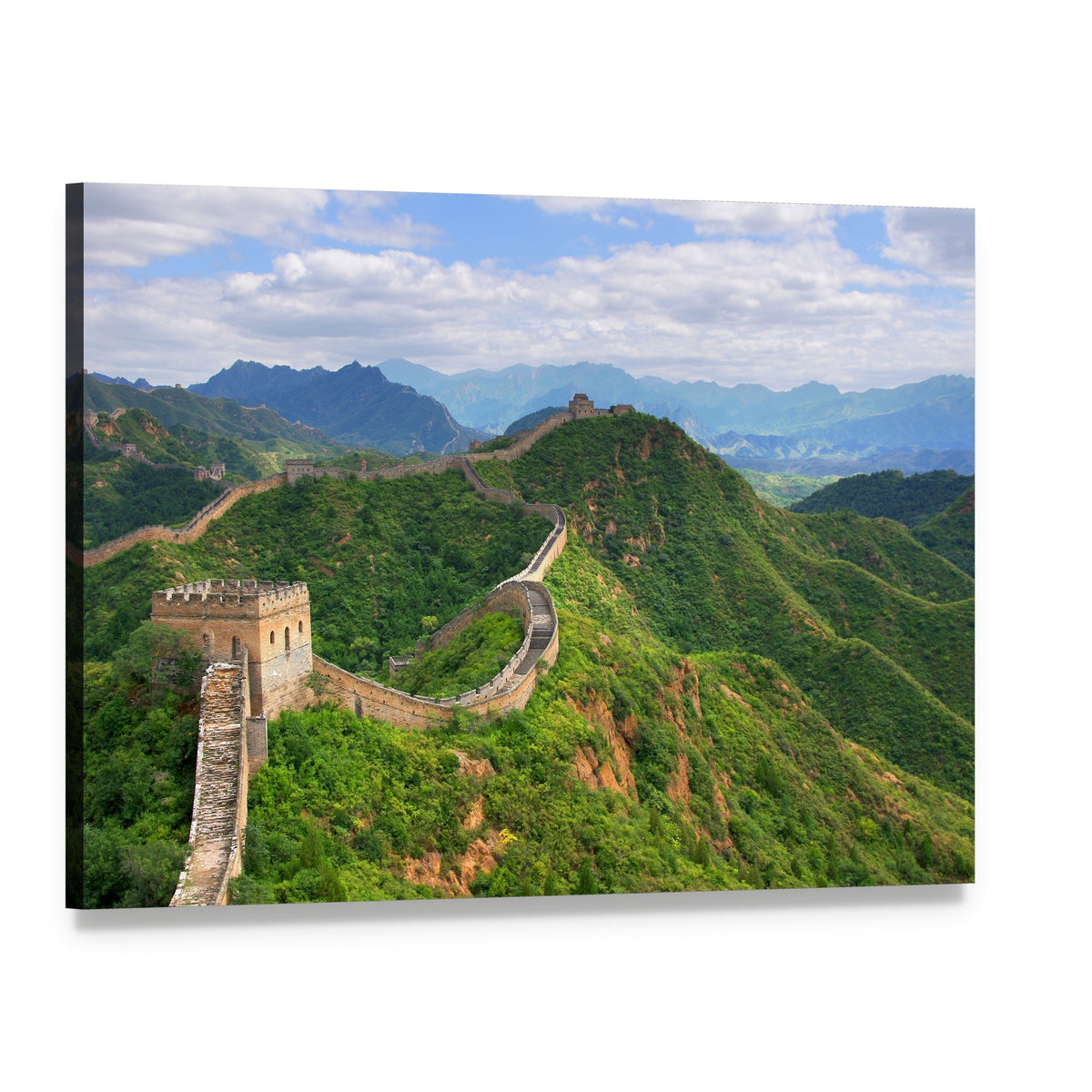 Great Wall of China in Summer Canvas Wall Art, single panel gallery wrapped canvas, angled product view