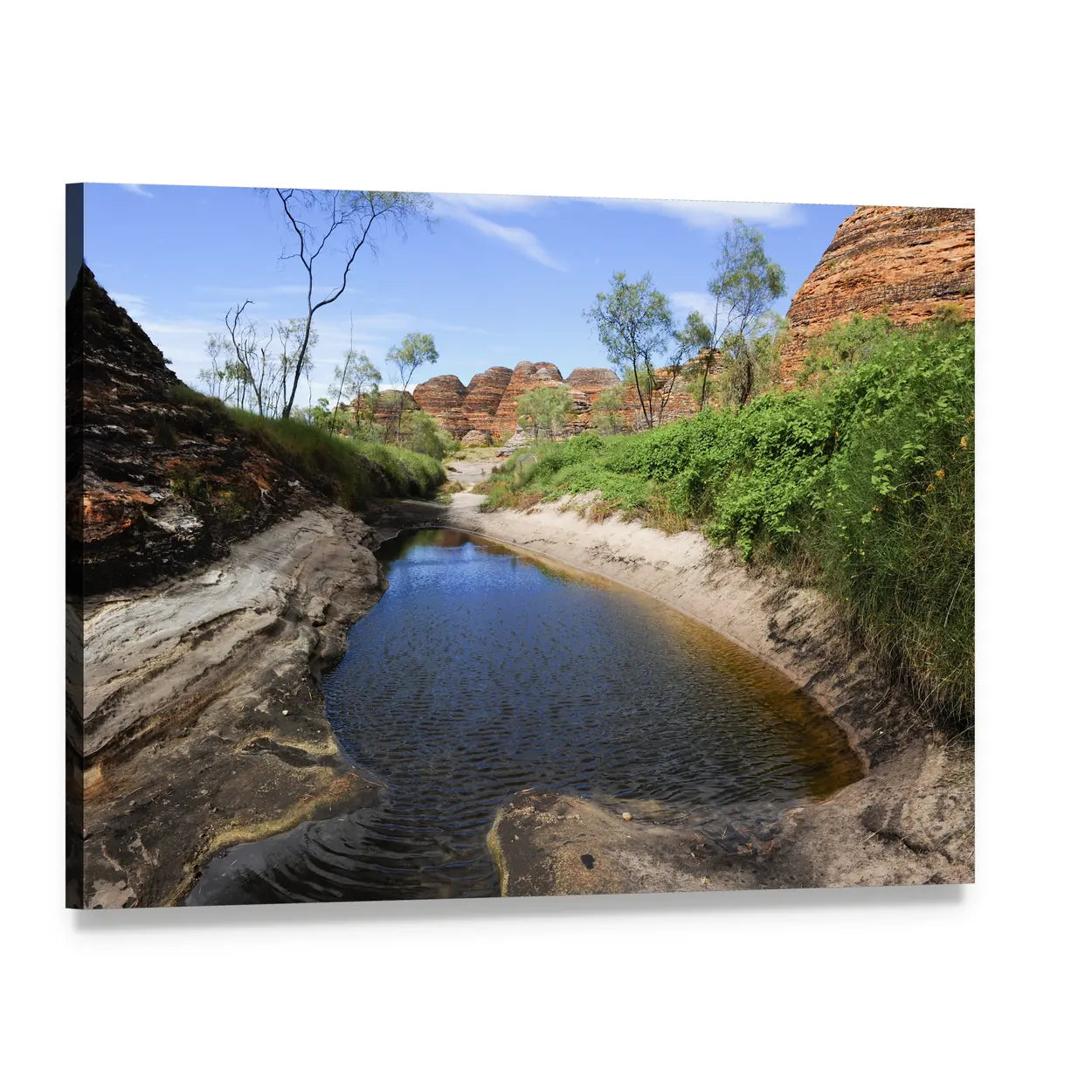 Outback Beehive Rock Formations Canvas Wall Art, single panel gallery wrapped canvas, angled product view