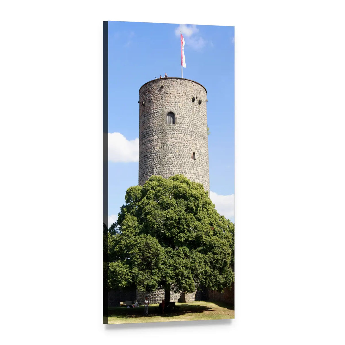 Donjon Castle Tower Vertical Canvas Wall Art, 1 panel 1 Vertical layout gallery wrapped canvas set, angled product view